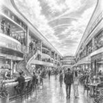 Illustration of the LED-domed Galleria atrium aboard MSC World America