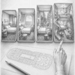 Cutaway illustration comparing interior, ocean view, balcony, and suite cabins on Harmony of the Seas