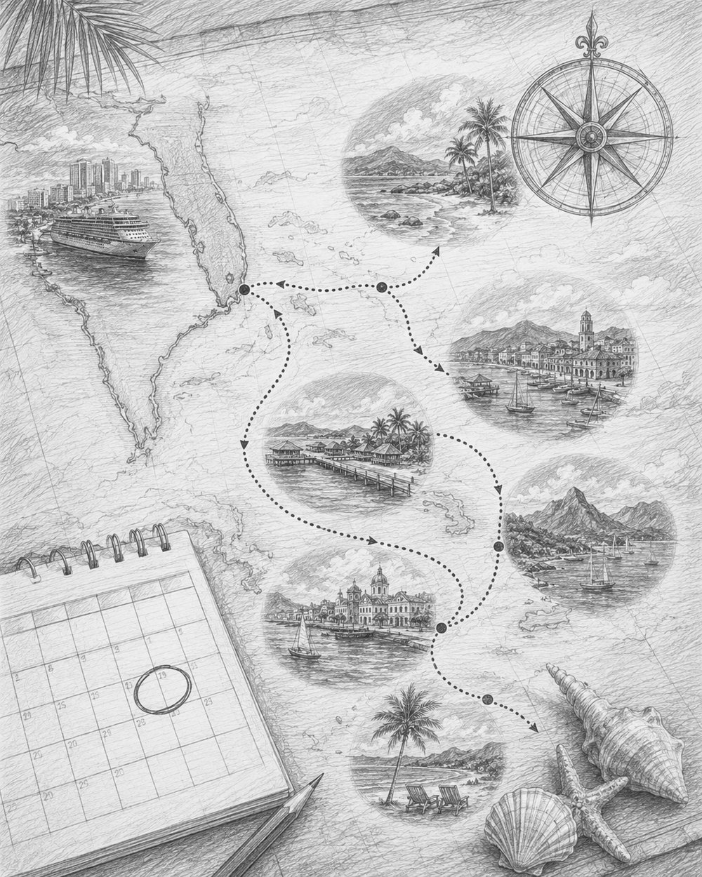 Illustration representing the MSC Experiences tiers aboard MSC World Europa