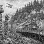 Illustration of Ketchikan seen on a cruise port day