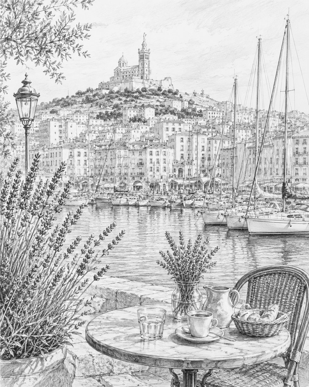 Illustration of Marseille and Provence seen on a cruise port day