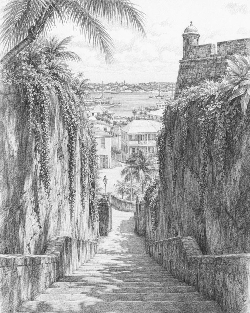 Illustration of Nassau seen on a cruise port day