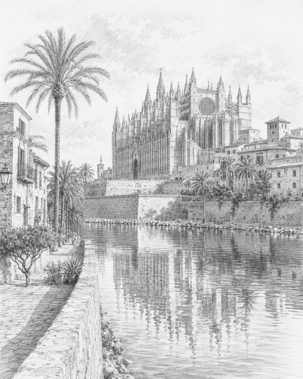 Illustration of Palma de Mallorca seen on a cruise port day