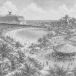 Illustration of Celebration Key, Carnival's private beach, from Carnival Celebration