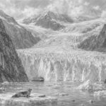 Illustration of the Dawes Glacier in Endicott Arm seen from Celebrity Edge