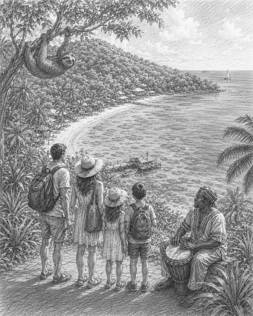 Illustration of Roatan seen on a cruise port day