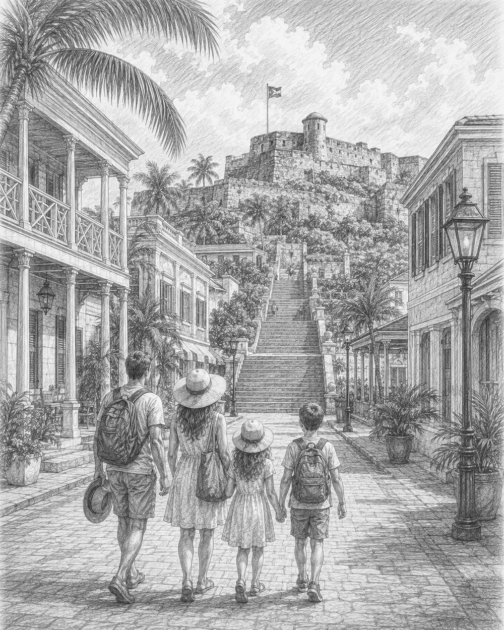 Illustration of St. Maarten seen on a cruise port day