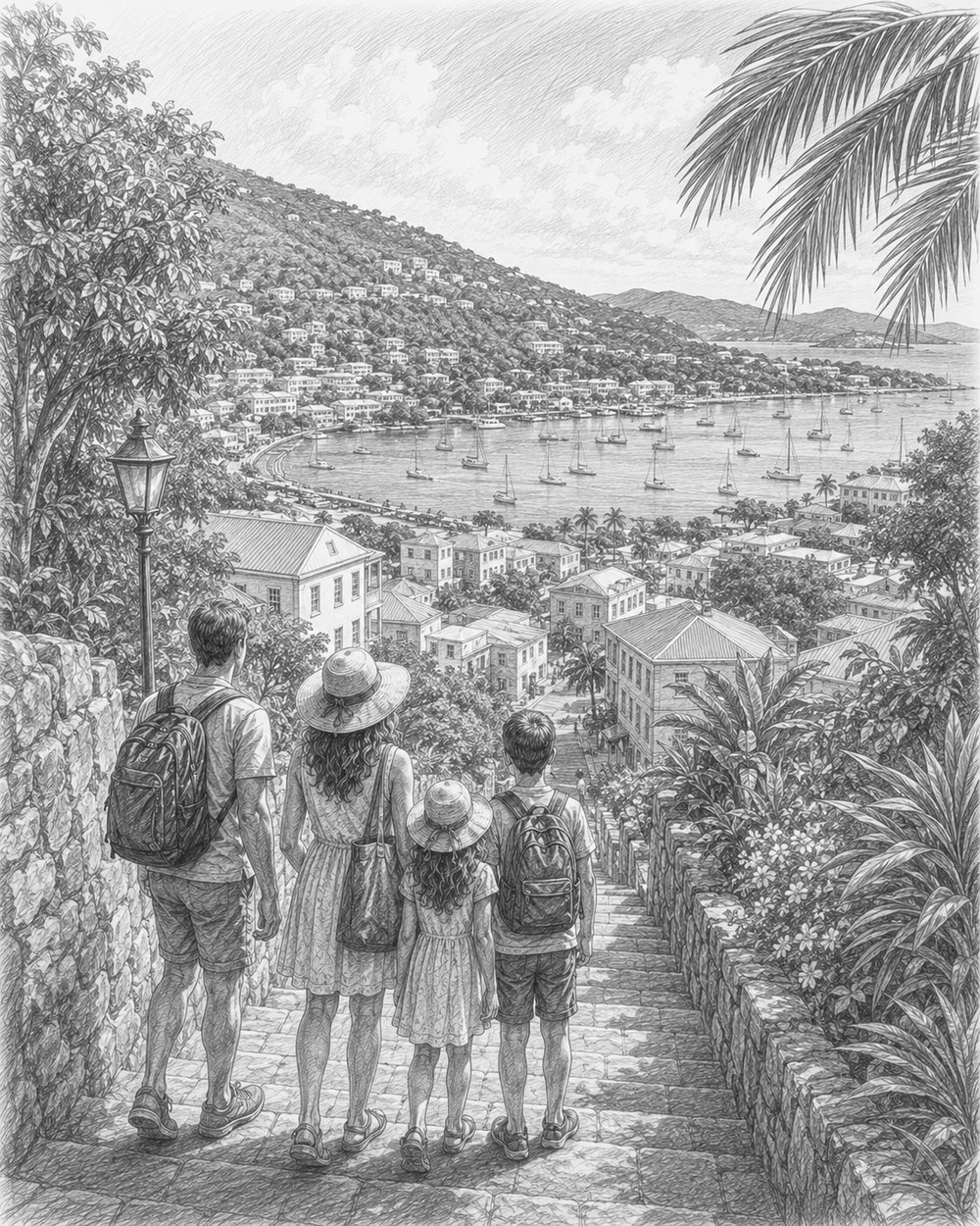 Illustration of St. Thomas seen on a cruise port day