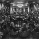 Illustration of the Rolling Stone Rock Room and Music Walk aboard Nieuw Statendam